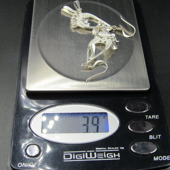 Sterling Silver Stylish Design Tassel Earrings - Picture 5 of 5